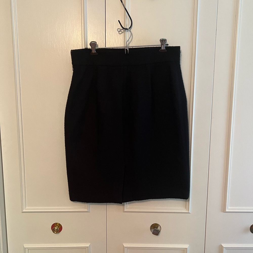 Brooks Brother Black Textured Wool Skirt